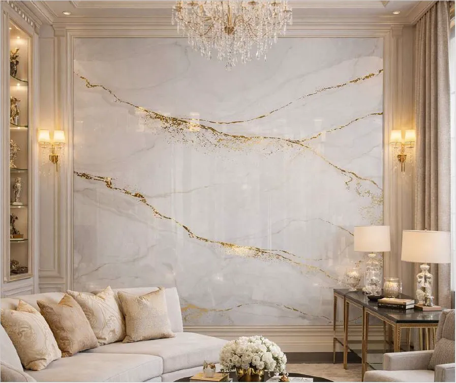 [PVC-REV-009] PLANCHA DE MAROMOL BLANCO CON DORADO